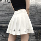 Femboy Wear A White Pleated Skirt With Cross Back - Femboy Fashion