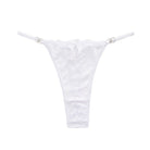 White plus size floral lace thong panties