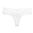 White plus size lace thong panties