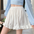 White Ruffle Hem Shorts - Femboy Fashion