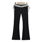 Ruffle Low Waisted Flare Pant Black - Femboy Fashion