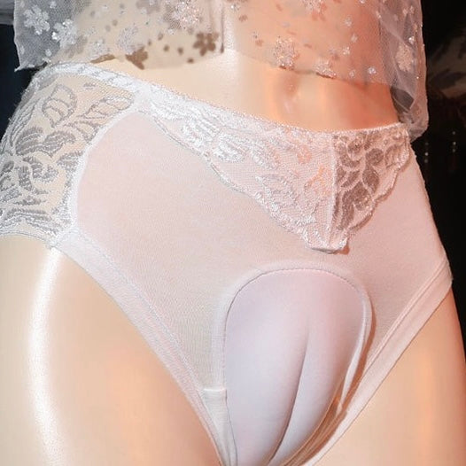 White Sexy Hiding Gaff Panty - Femboy Fashion