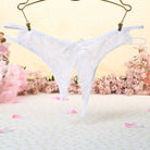 White Sexy Lace Open Crotch Thong - Femboy Fashion