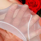 White sissy transparent pouch panties details