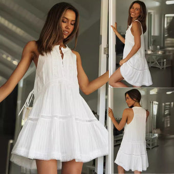 White Strapless Femboy Mini Dress