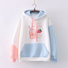 Cute White Strawberry Milk Hoodie - Femboy Fashion