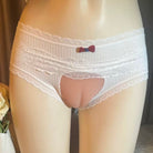 White sweet silicone hiding gaff panties for sissy