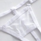 White Thong Panty With Cat Tail Material Detal