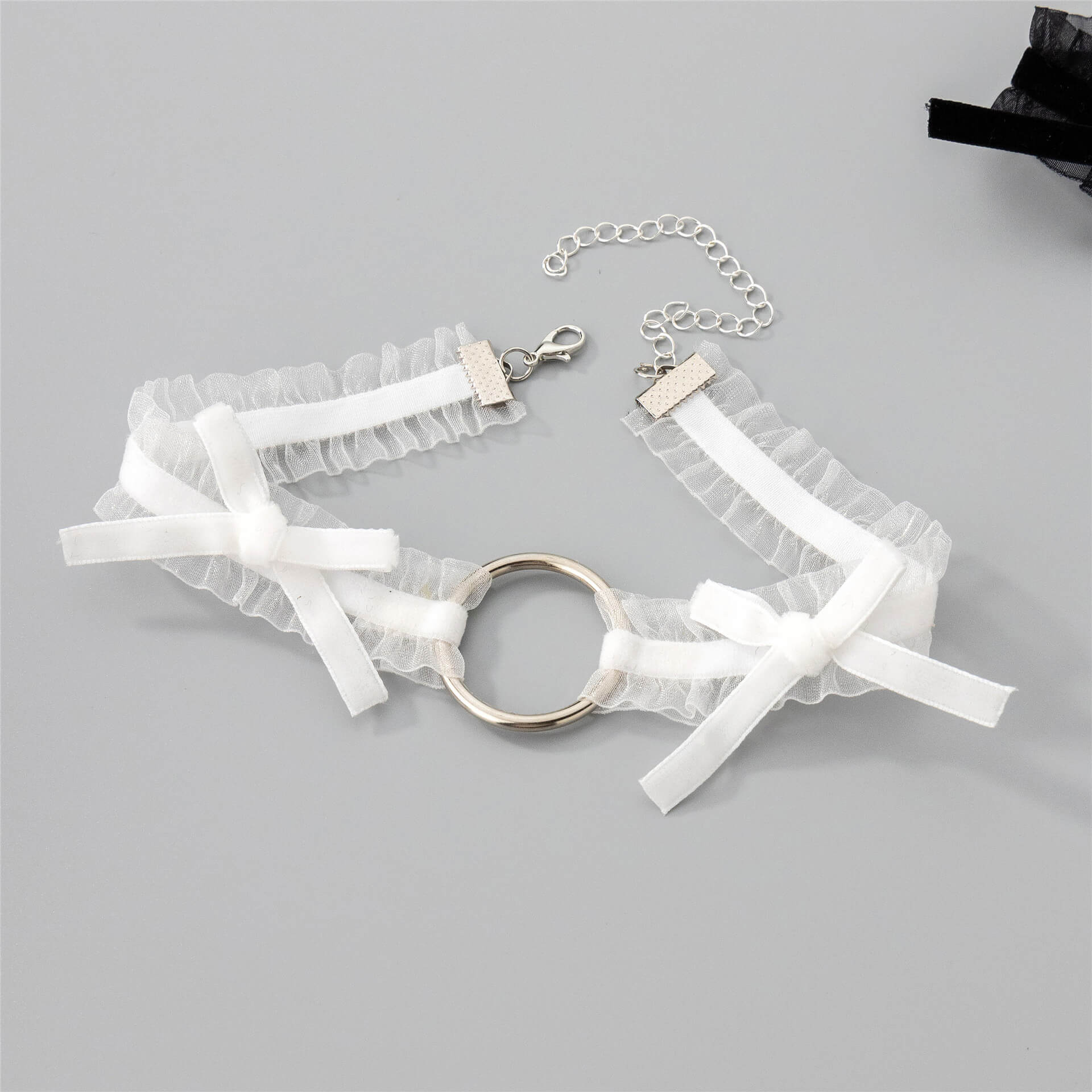 White Velvet Bow Choker - Femboy Fashion