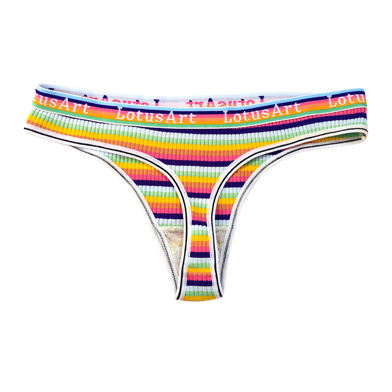 Rainbow Stripe Thong Panty - Femboy Fashion